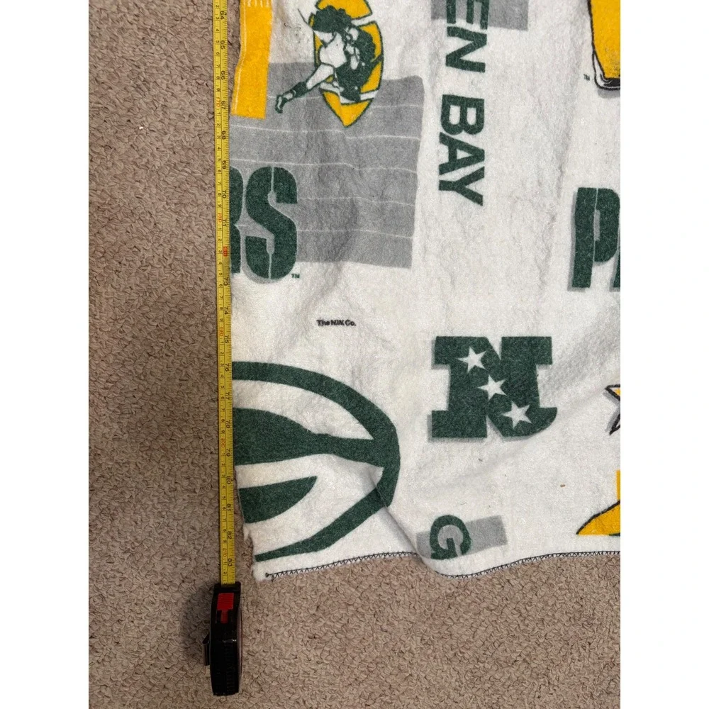 Vintage Green Bay Packers Fleece Throw Blanket The NW Co NFL All Over Print